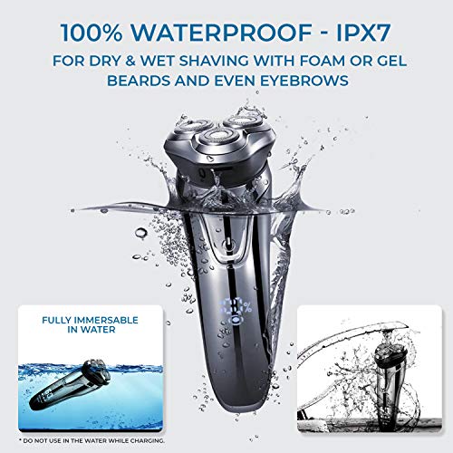 Demo 2 3D Rechargeable Electric Shaver IPX7 Waterproof Wet and Dry Men's Rotary Shaver with Pop-up Trimmer - Image 6
