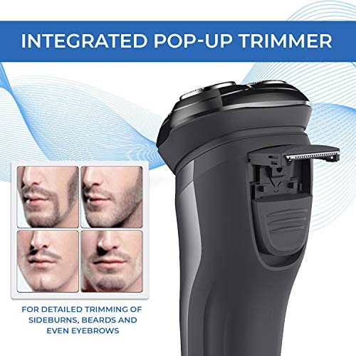 Demo 2 3D Rechargeable Electric Shaver IPX7 Waterproof Wet and Dry Men's Rotary Shaver with Pop-up Trimmer - Image 4
