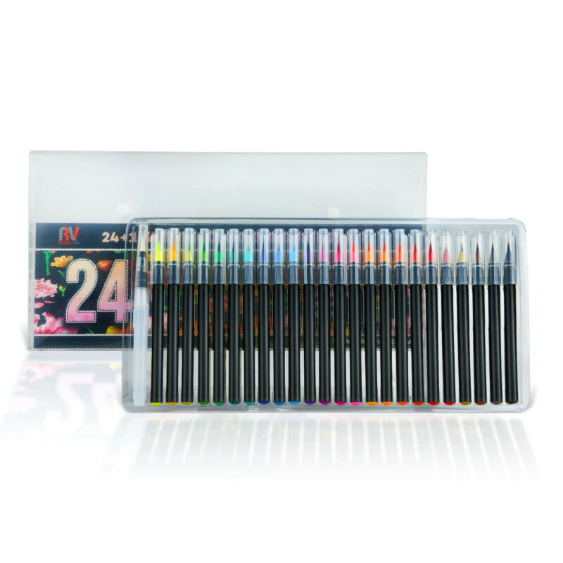 24 +1 Pack Professional Watercolour Brush Pens Set Drawing Art Sketch Manga - Image 9